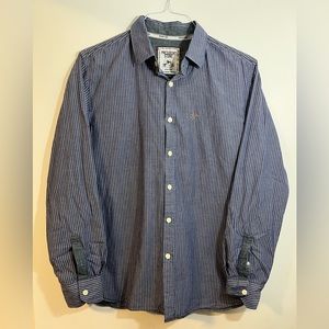 Blue President Stone button up shirt with white pinstripes. Medium Size